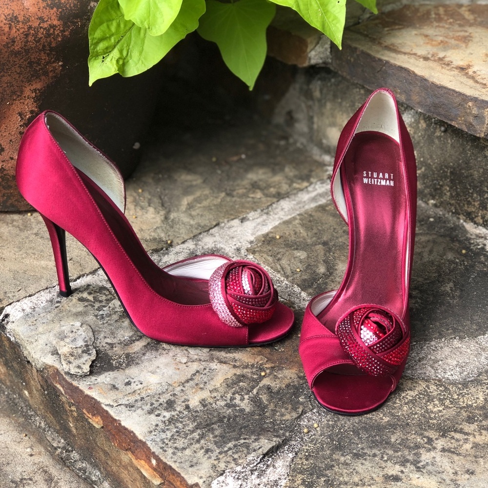 Stuart Weitzman Satin D’Orsay Pumps